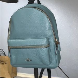 COACH Medium Charlie Pebble Leather Backpack